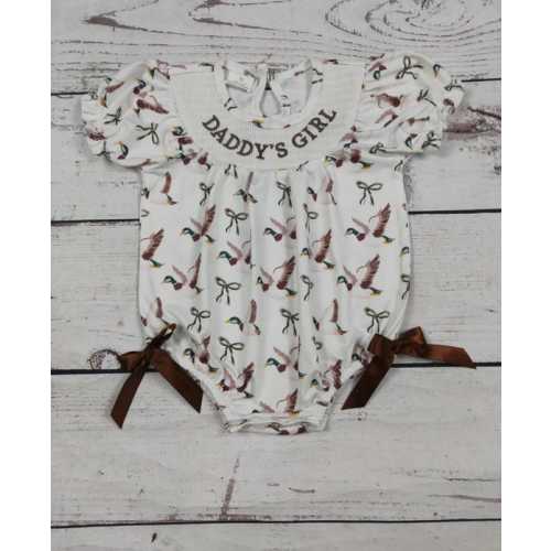 Daddy’s Girl Smocked Duck Print Bubble - Etsy