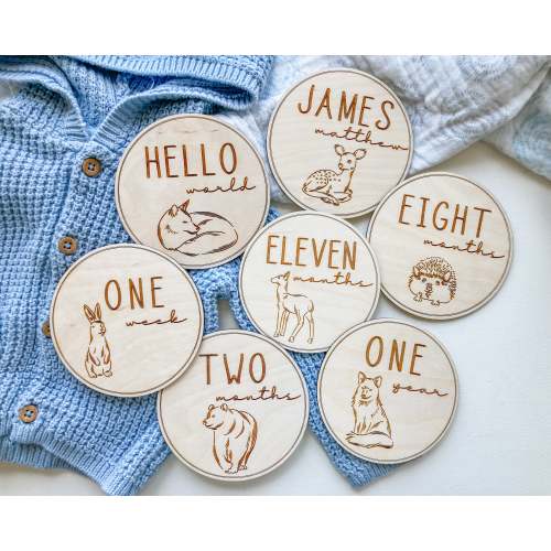Woodland Animals Baby Milestones Markers
