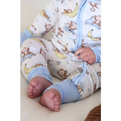 Monkey See, Monkey Snooze Convertible Zip Romper