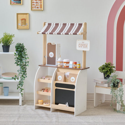 Teamson Kids Espresso Treats Wooden Coffee Stand – 29-Piece Wooden Barista Playset with Pastries & Café Accessories & Reviews | Wayfair
