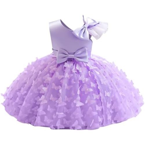 Toddler Baby Girl Butterfly Tutu Dress Bowknot Princess Flower Girl Wedding Pageant Birthday Party Dresses
