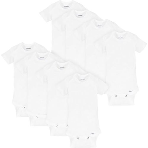 Gerber unisex-baby 8-pack Short Sleeve Onesies Bodysuits