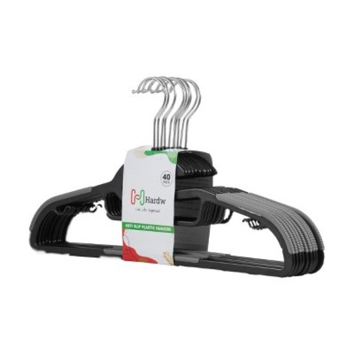 DEILSY Premium Non-Slip Heavy-Duty Plastic Hangers with 360° Swivel Hook – 40 Pack
