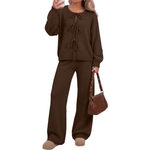 Trendy Queen Women's Fall Fashion 2 Piece Matching Cardigan Lounge Set