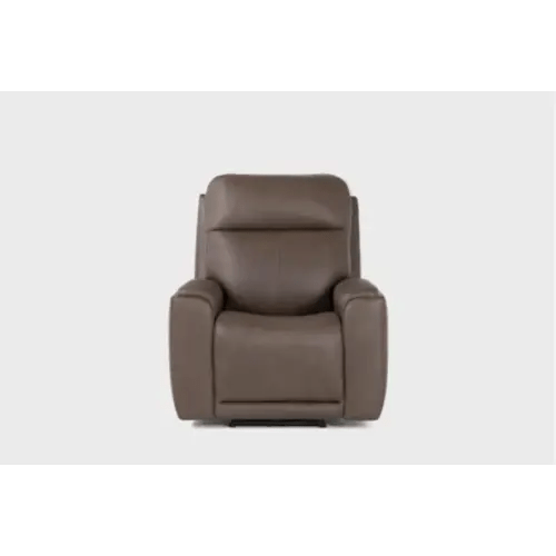 Kinsey Cocoa Leather Flexsteel 38" Power Zero Gravity Recliner With Power Headrest Power Lumbar Heat & Massage
