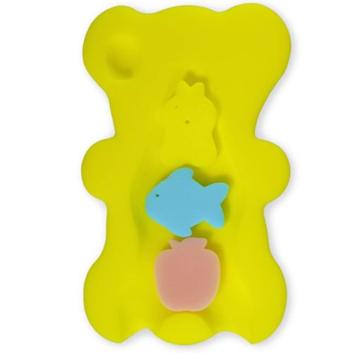 HALLO Soft Infant Bath Sponge Skid Proof Baby Bath Mat Newborn Odor Free (Yellow)