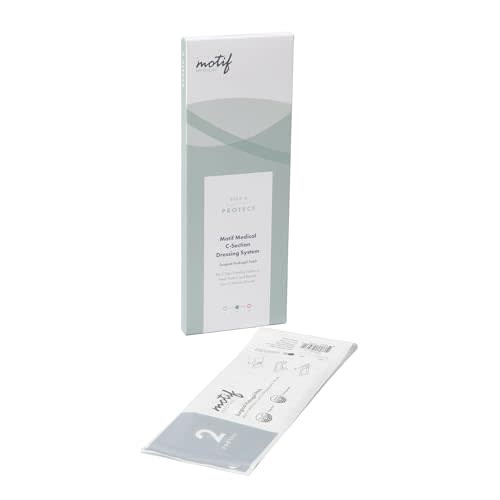 Motif Medical Stage 2 Protect C-Section Scar Strips (Pack of 5) | Stage 2 Moisture Stabilization - Protection For Fresh Scars - Five Premium Patches - 3-Step Targeted Scar System