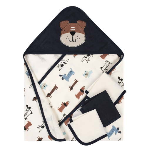 Gerber Baby Boy Hooded Towels & Washcloths Set, 4-Piece