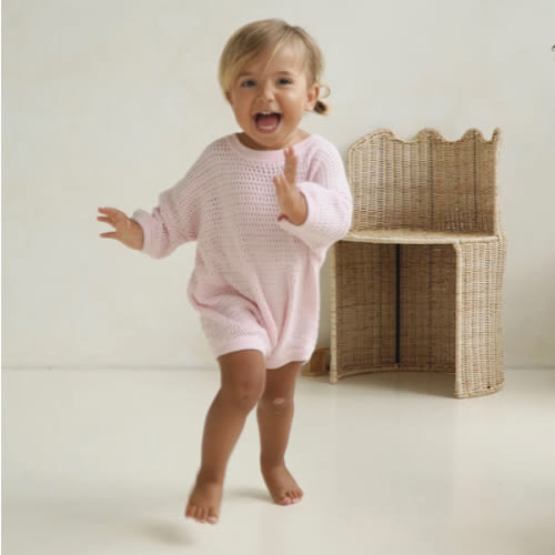 AVA CROCHET ROMPER - PINK