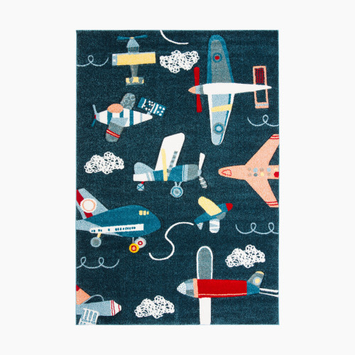 Safavieh Carousel Kids Airplane Area Rug - Navy/Ivory, 6 ft. 7 in. x 9 ft.