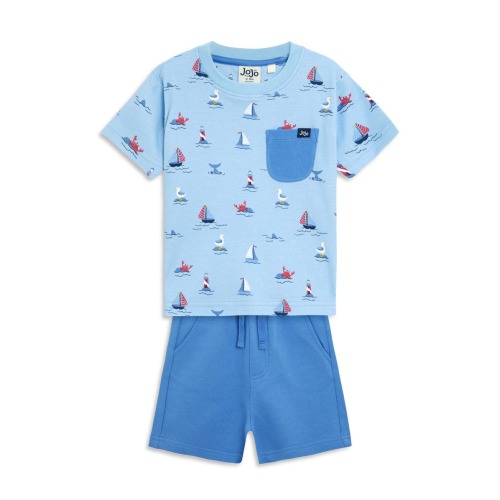 Boat Print Cotton T-Shirt & Shorts Set, 6-12M
- Only 1 left
