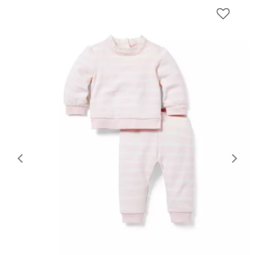Baby Pearl Stripe Baby Striped French Terry Matching Set by Janie and Jack
