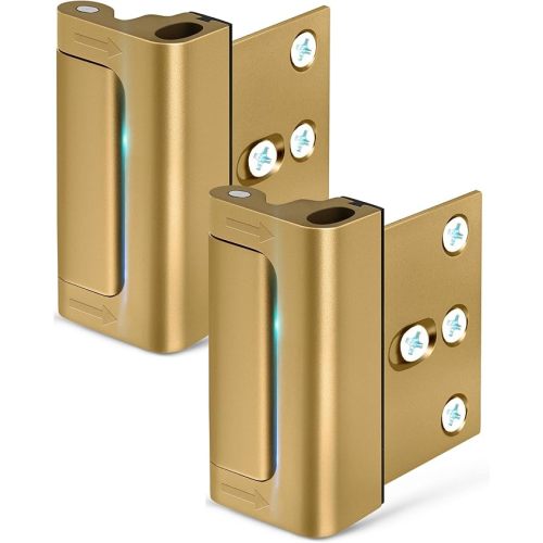 Home Security Door Reinforcement Lock: Metal Door Locks for Front Door Locks for Kids Safety Child Proof Door Latch for Top Deadbolt Lock Home Defender Flip Door Guardian Lock Withstand 800 lbs Inside