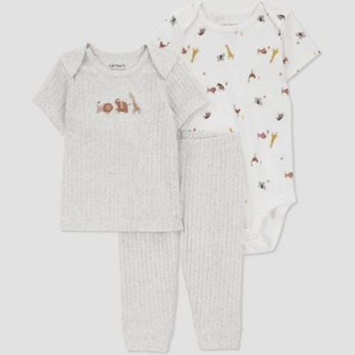 Carter's Just One You® Baby Boys' Safari Top & Bottom Set - Brown/Cream, Size: 6M