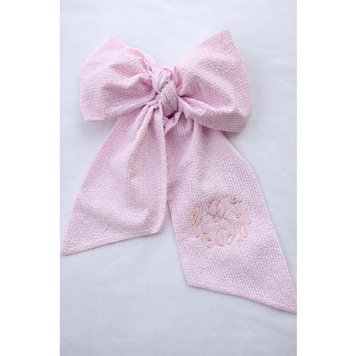 Seersucker Bow Swaddle