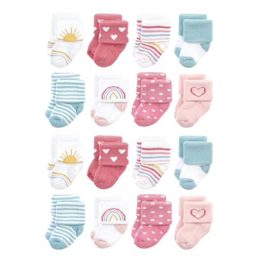 Hudson Baby Unisex Baby Cotton Rich Baby Terry Socks 16-Pack