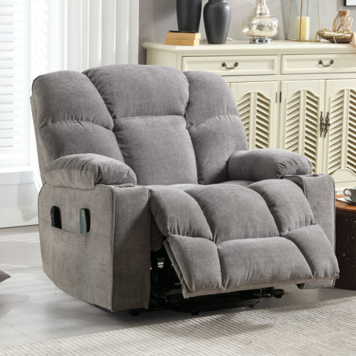 Latitude Run® 42.9'' Wide Oversize Power Lift Assist Reclining Heated Massage Chair with Cupholders, Side Pocket & USB Port & Reviews | Wayfair