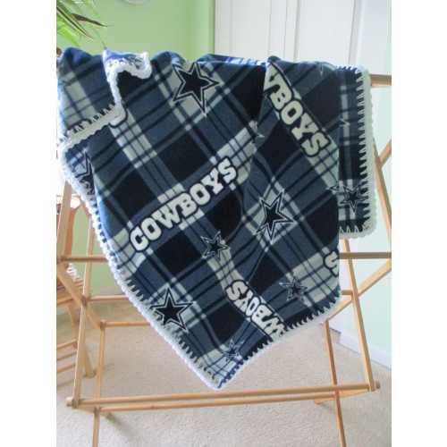 NFL DALLAS COWBOYS Baby Blanket, Fleece with Hand Crochet Edge