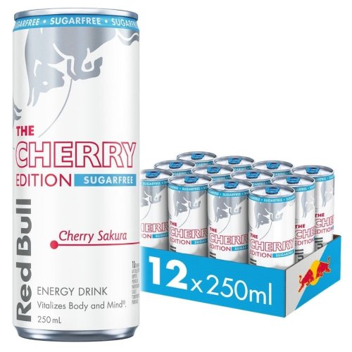 Red Bull Energy Drink Cherry Sugar Free 250mL 12 Pack