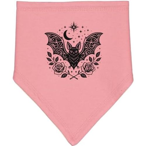 inktastic Gothic Bat with Moon and Roses Baby Bandana Bib