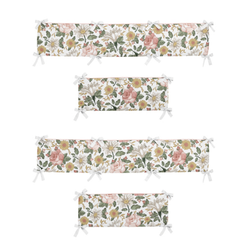 Vintage Floral Collection Crib Bumper Pad