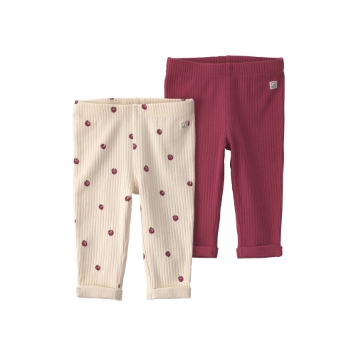 Set of 2 Assorted Stretch Organic Cotton Leggings