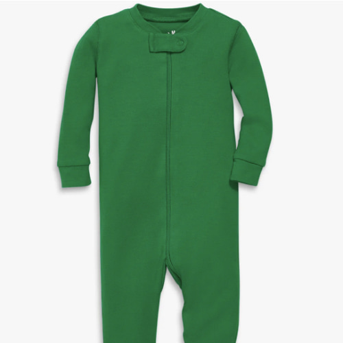 The Organic Zip Romper in Color Grass, Size 6-9M