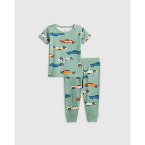 100% Organic Cotton Short Sleeve and Pant Pajama Set in Racecars