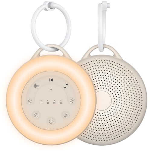 Portable White Noise Machine for Baby & Adults, 24 Soothing Sounds Sleep Sound Machine with Night Light, Timer & Memory Function, USB Rechargeable Portable Sound Machine for Travel Home Office