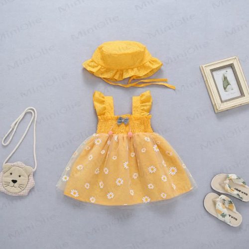 Baby Bow Daisy Dress with Hat