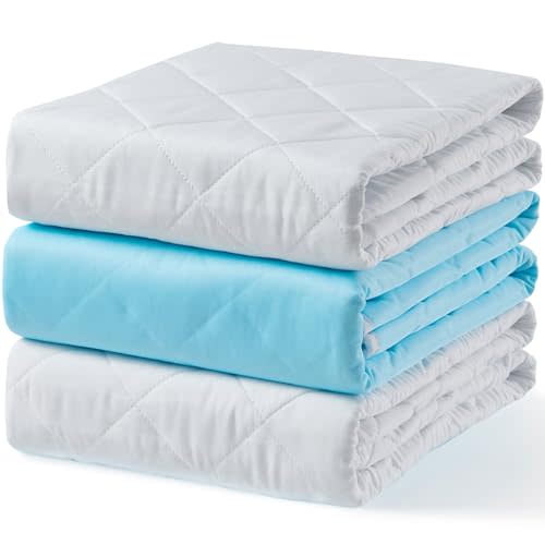 3 Pack Washable Underpads , Pee Pads for Kids, Dogs, 18"x24" Small Size | KANECH Waterproof Reusable Incontinence Bed Pads for Chair, Crib, Bassinet, Non-Slip, Silent, Machine Washable