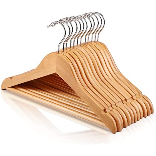 CozyMood Wooden Childrens Hangers Kids Hangers, 20 Pack Wood Baby Hangers Nursery Hangers, 360° Swivel Hook Non Slip Coat Hanger for for Coats, Suits, Pants and Jackets (Natural)