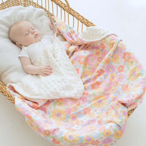 Baby & Toddler Minky Blanket - Retro Floral – Honey Lemonade