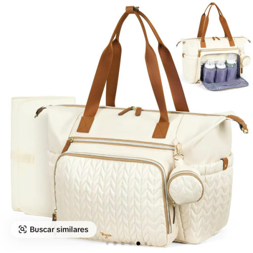 TONYEEE Multifunctional Lightweight Nylon Herringbone Diaper Handbag Tote, Large Waterproof Diaper Bag with Pacifier Case & Changing Pad, Hospital Labor Delivery Bag for Moms, Black, Lightweight Diaper Handbag - TikTok Shop