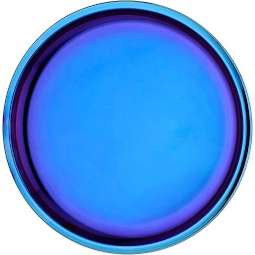 Ahimsa Stainless Steel Kids Plates - 9" Round Blue Toddler Plates, Non Toxic Plate, BPA Free & Dishwasher Safe (Single)