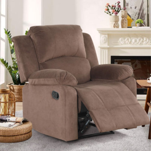 Latitude Run® Nikodemos 34.8" Wide Contemporary Breathable Skin Friendly Microfiber Fabric Soft Padded Manual Recliner Chair & Reviews | Wayfair