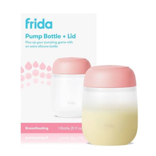 Frida Mom 2-in-1 Manual Breast Pump Silicone Bottle + Replacement Lid Accessory Set - 5 fl oz