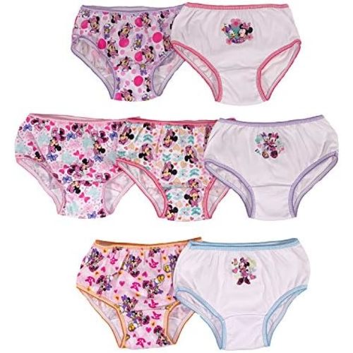 Disney girls Minnie Mouse Underwear Multipacks With Assorted Prints in Sizes 2/3t, 4t, 4, 6, 8 and 10