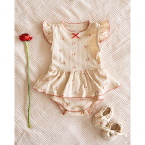 Pointelle Skirt Onesie in Cherries – Wild Wawa