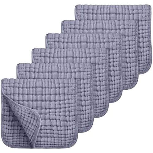 Looxii Muslin Baby Burp Cloths, Absorbent Brup Rags 6 Pack Set for Baby
