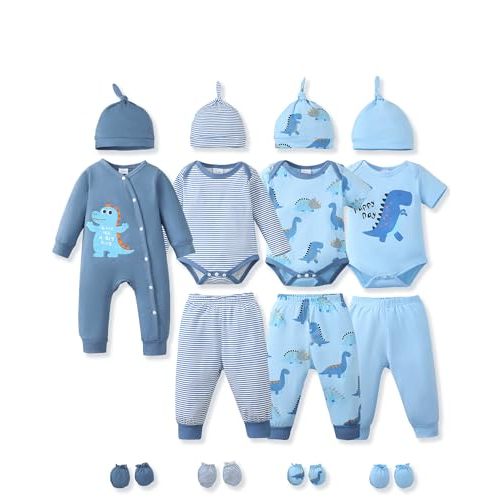 NZRVAWS Preemie Newborn Baby Boy Clothes Infant Clothing Romper Pant Outfits Set Layette Essentials 19 Pieces 0 3 6 12 Months