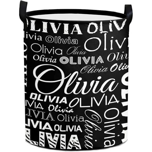 Custom Laundry Basket Personalized Collapsible Laundry Hamper with Name Customized Dirty Clothes Storage Basket with Handle for Bedroom（Style 08）