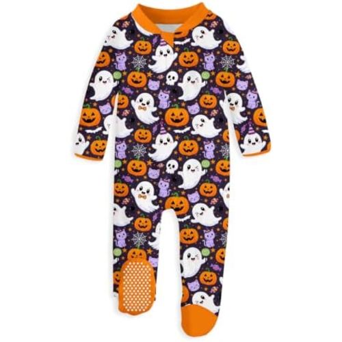 UNIFACO Baby Halloween Outfit, Footed Pajamas, Zip-Up Sleep & Play
