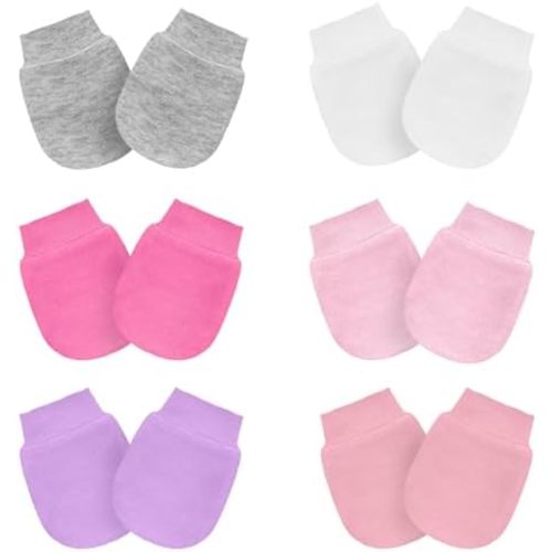 6 Pairs Baby Mittens No Scratch Mittens Infant Toddler Soft Gloves Essentials Unisex for 0-6 Months Boys Girls