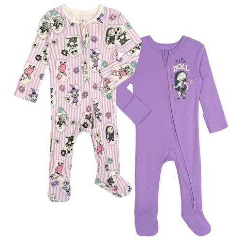 Disney Baby Girls 2 Pack Zip Up Sleep N' Plays Newborn to Infant Sizes (Newborn - 24 Months)