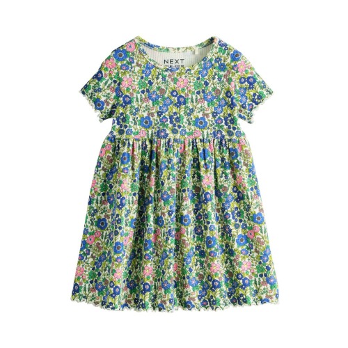 Kids' Floral Ditsy Print Rib Dress