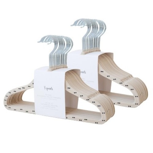 3 Sprouts Kids & Baby Velvet Hangers 30 pack - Double Dot Beige