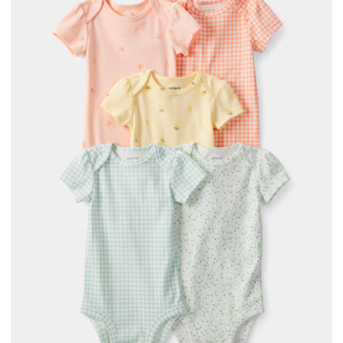 Baby Girl 5-Pack Fruit Multipack Bodysuits - Orange/Green/Yellow | Carter's