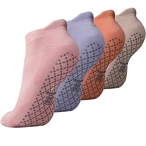 unenow Unisex Non Slip Grip Socks with Cushion for Yoga Pilates Barre Home & Hospital