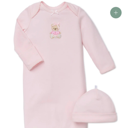 Pink Bear Sleeper Gown And Hat